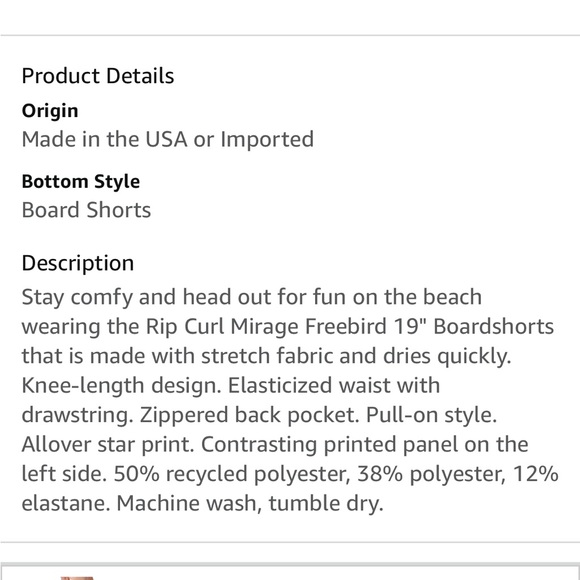 RIP CURL MIRAGE BOARDSHORTS 19" 30 INCH WAIST - Picture 7 of 7